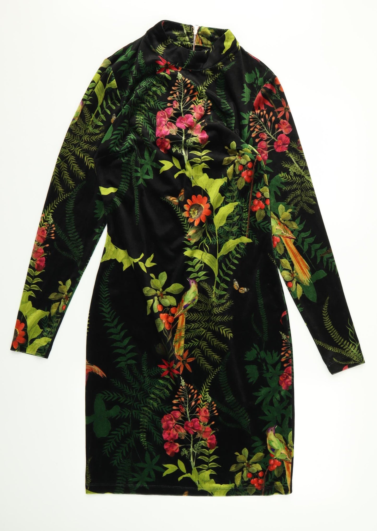 NEXT Womens Black Floral Rayon Pencil Dress  Size 12