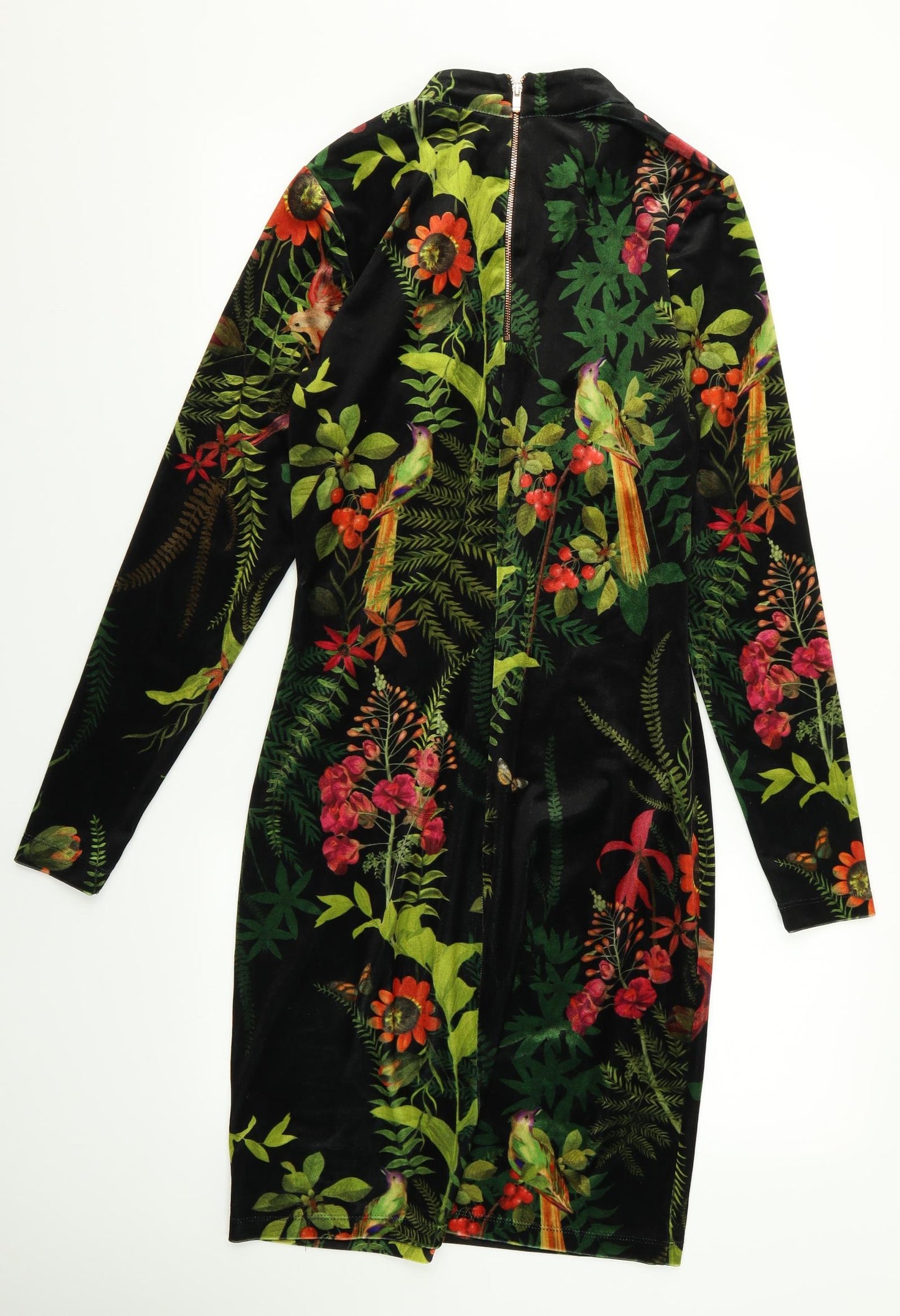 NEXT Womens Black Floral Rayon Pencil Dress  Size 12