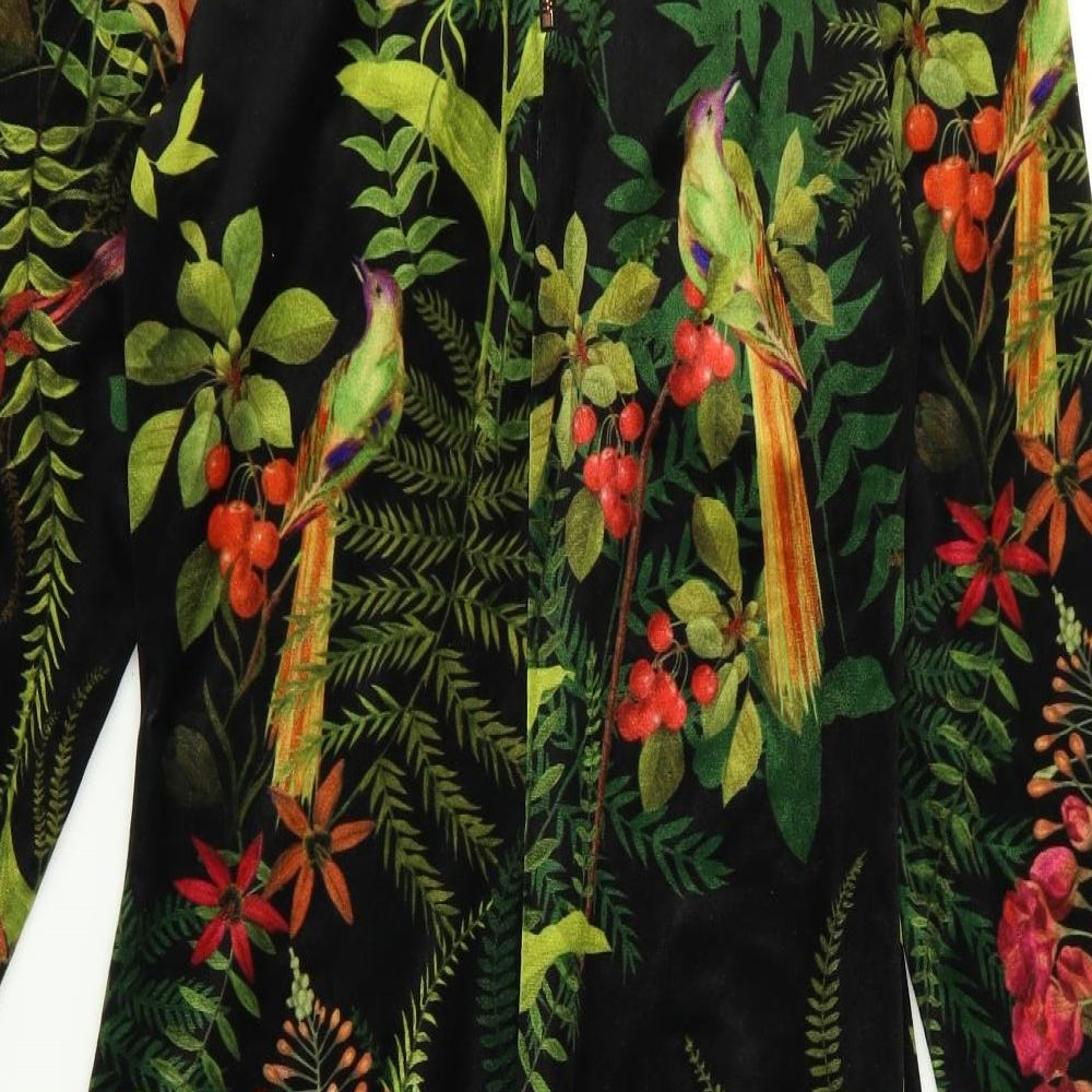 NEXT Womens Black Floral Rayon Pencil Dress  Size 12