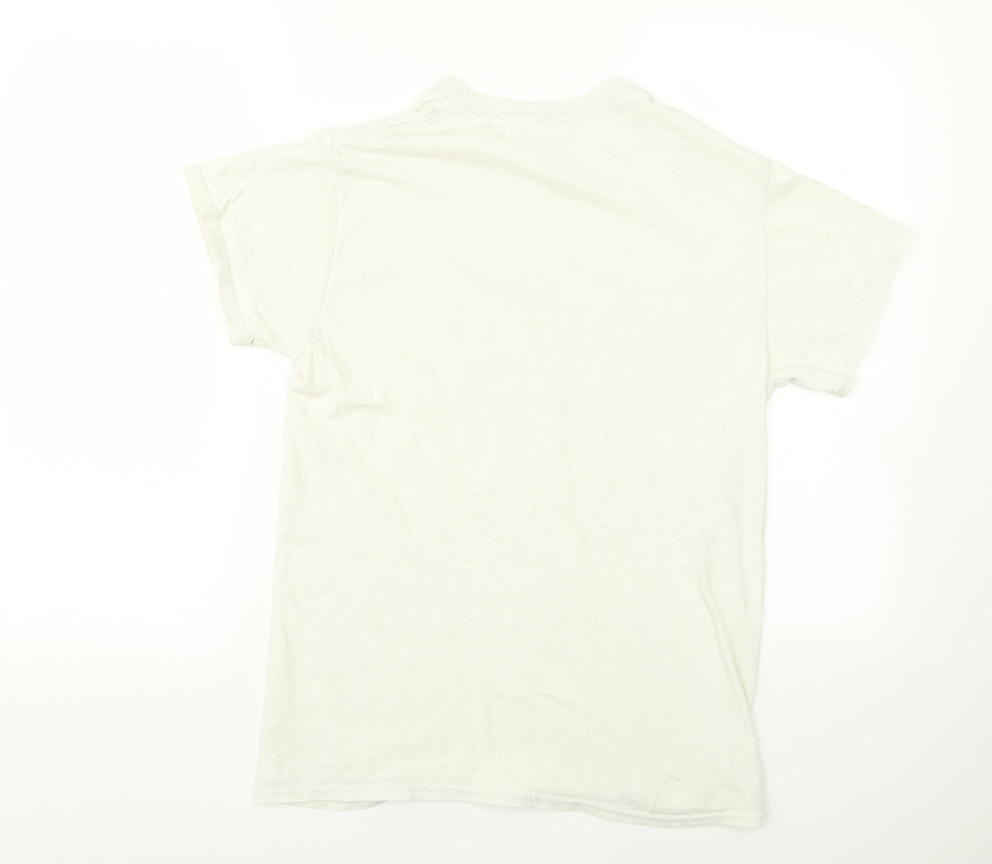 Gildan Mens White  Rayon  T-Shirt Size S  - darkness