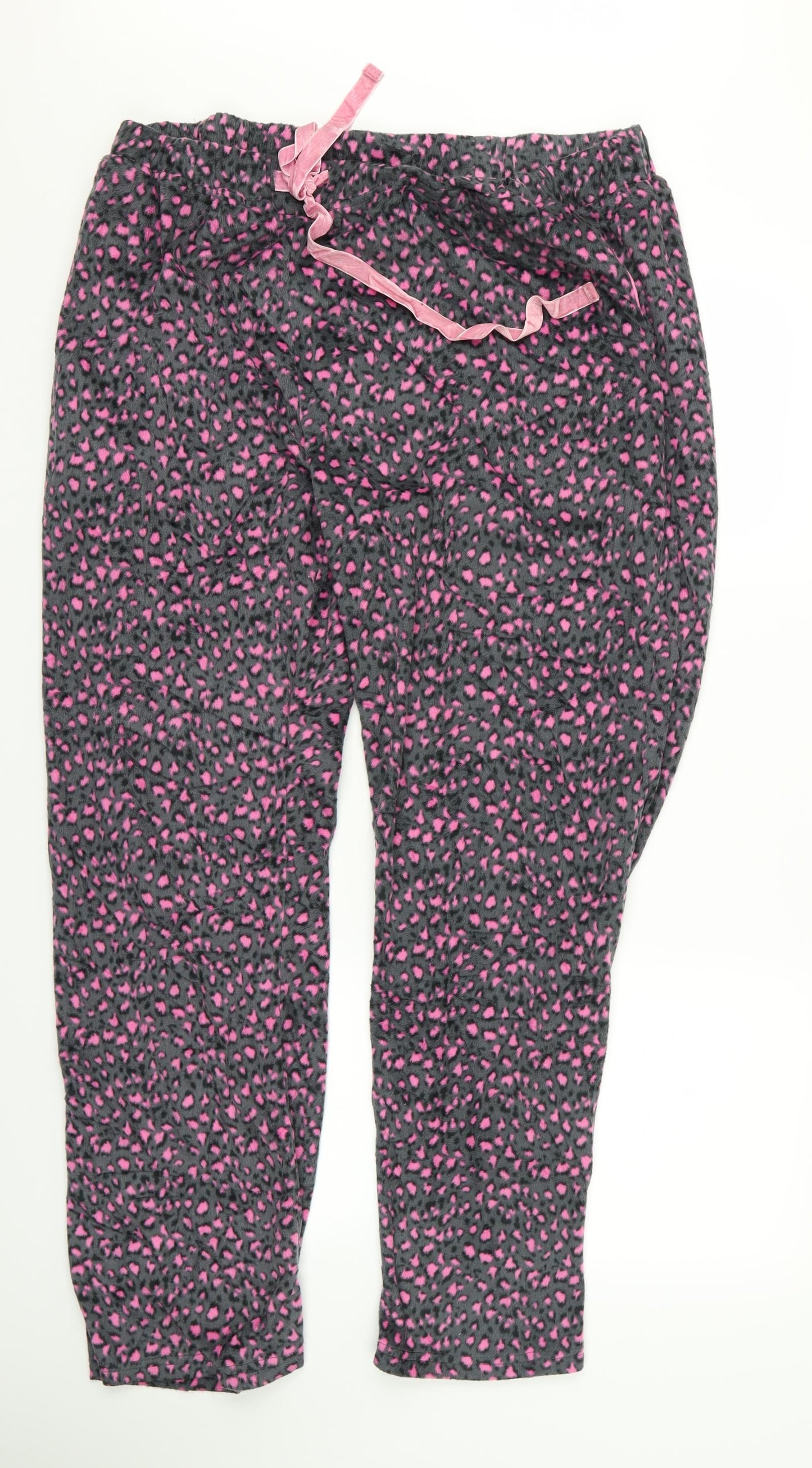 NEXT Womens Grey Animal Print  Trousers  Size XL L24 in