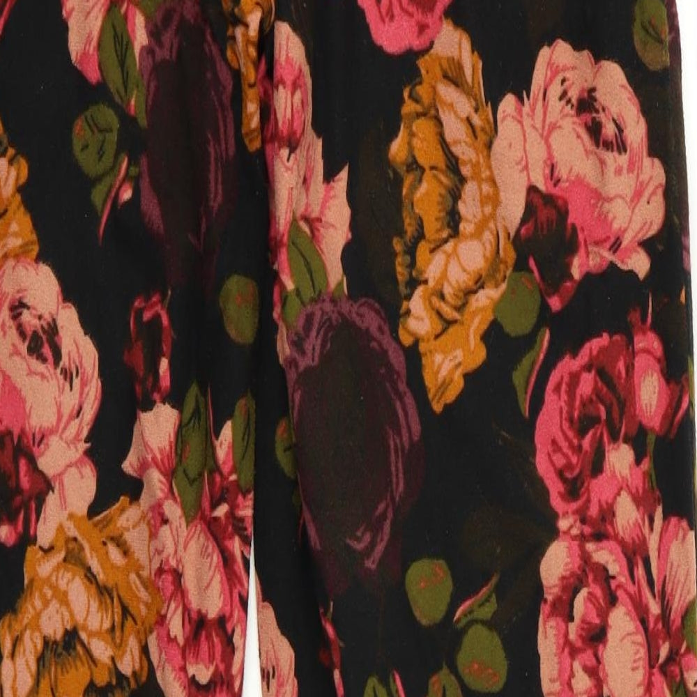NEXT Womens Black Floral  Trousers  Size XS L34 in