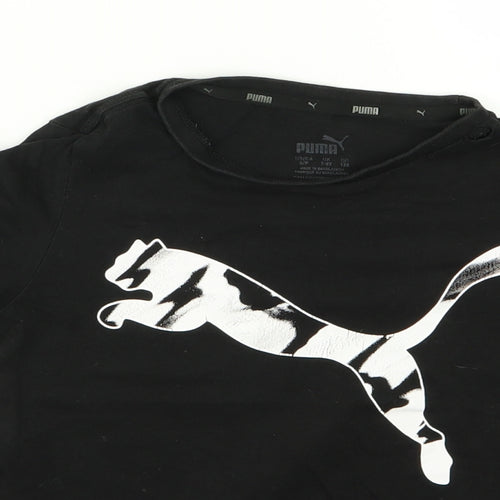 PUMA Boys Black  Rayon Basic T-Shirt Size 7 Years
