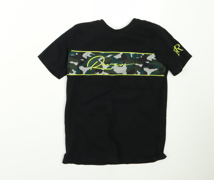River Island Girls Black  Rayon Basic T-Shirt Size 7 Years