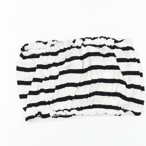 Primark Womens White Striped  Cropped Tank Size S