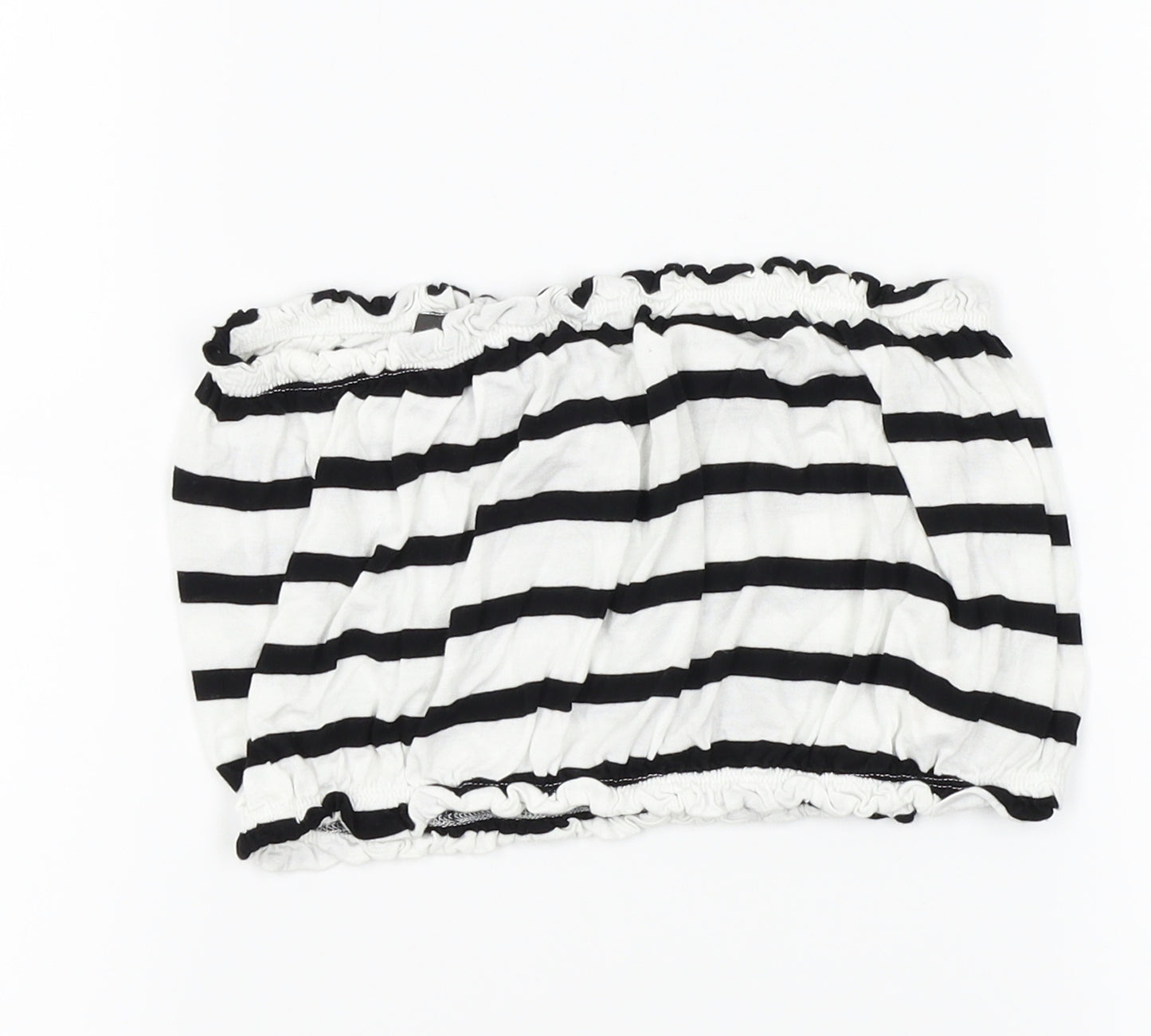Primark Womens White Striped  Cropped Tank Size S