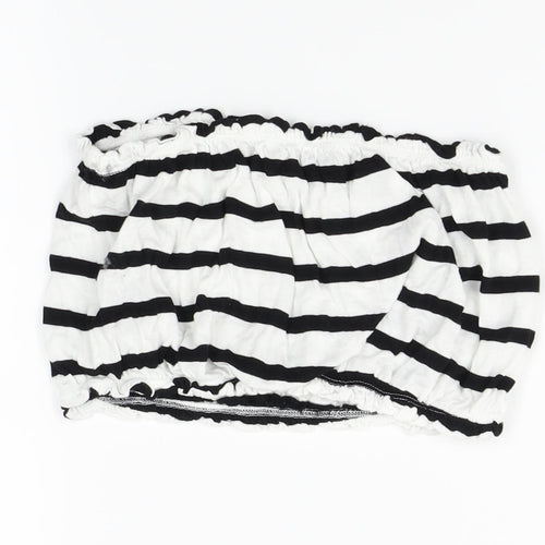 Primark Womens White Striped  Cropped Tank Size S