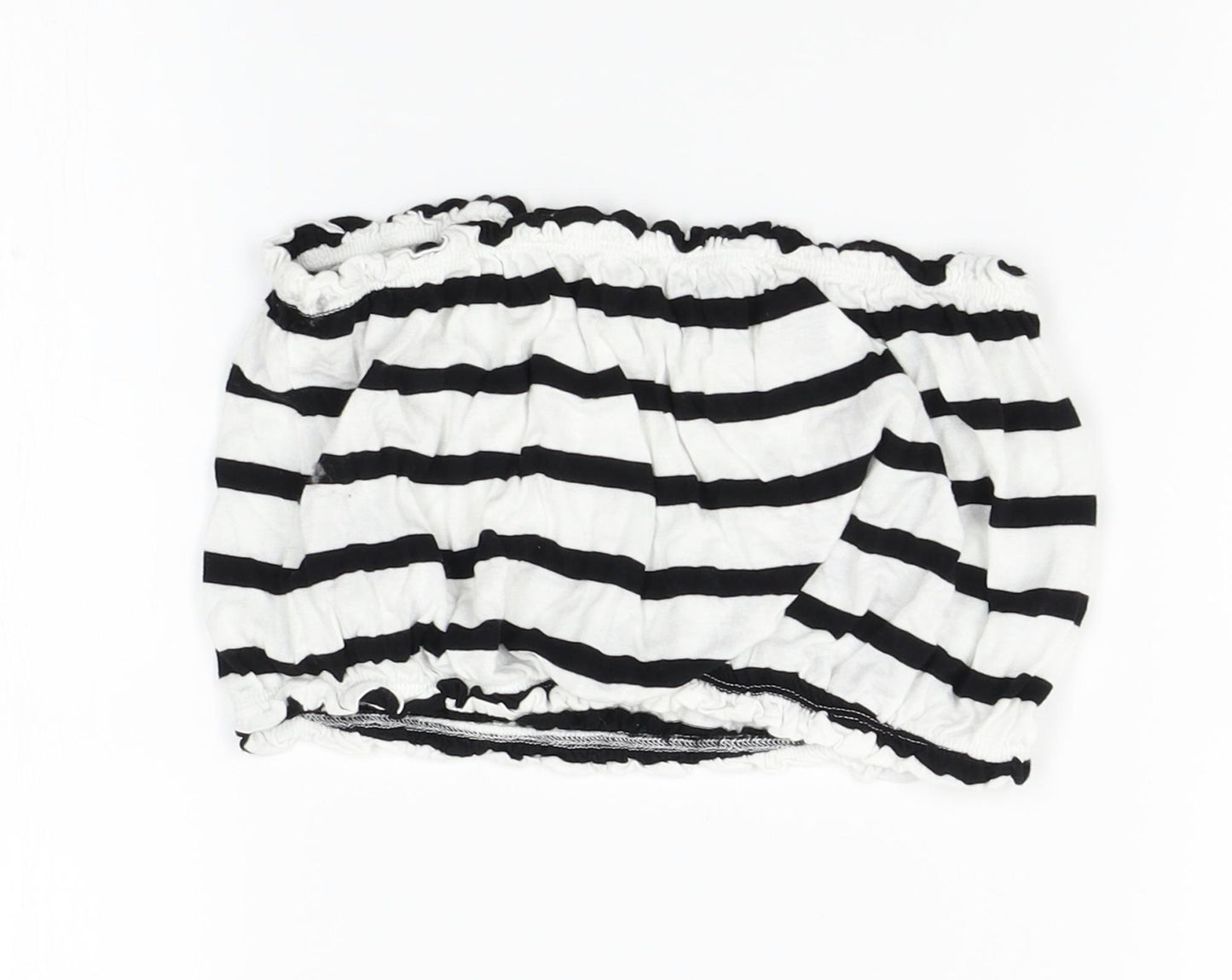 Primark Womens White Striped  Cropped Tank Size S
