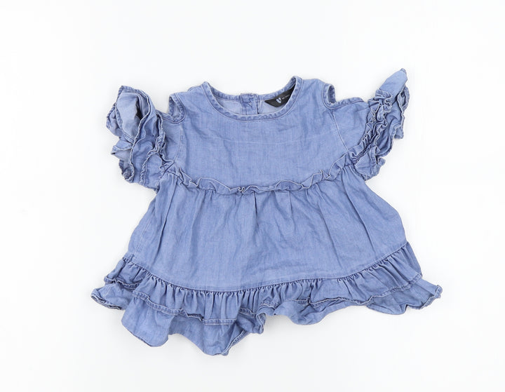 Very Girls Blue   Pinafore/Dungaree Dress  Size 12-18 Months