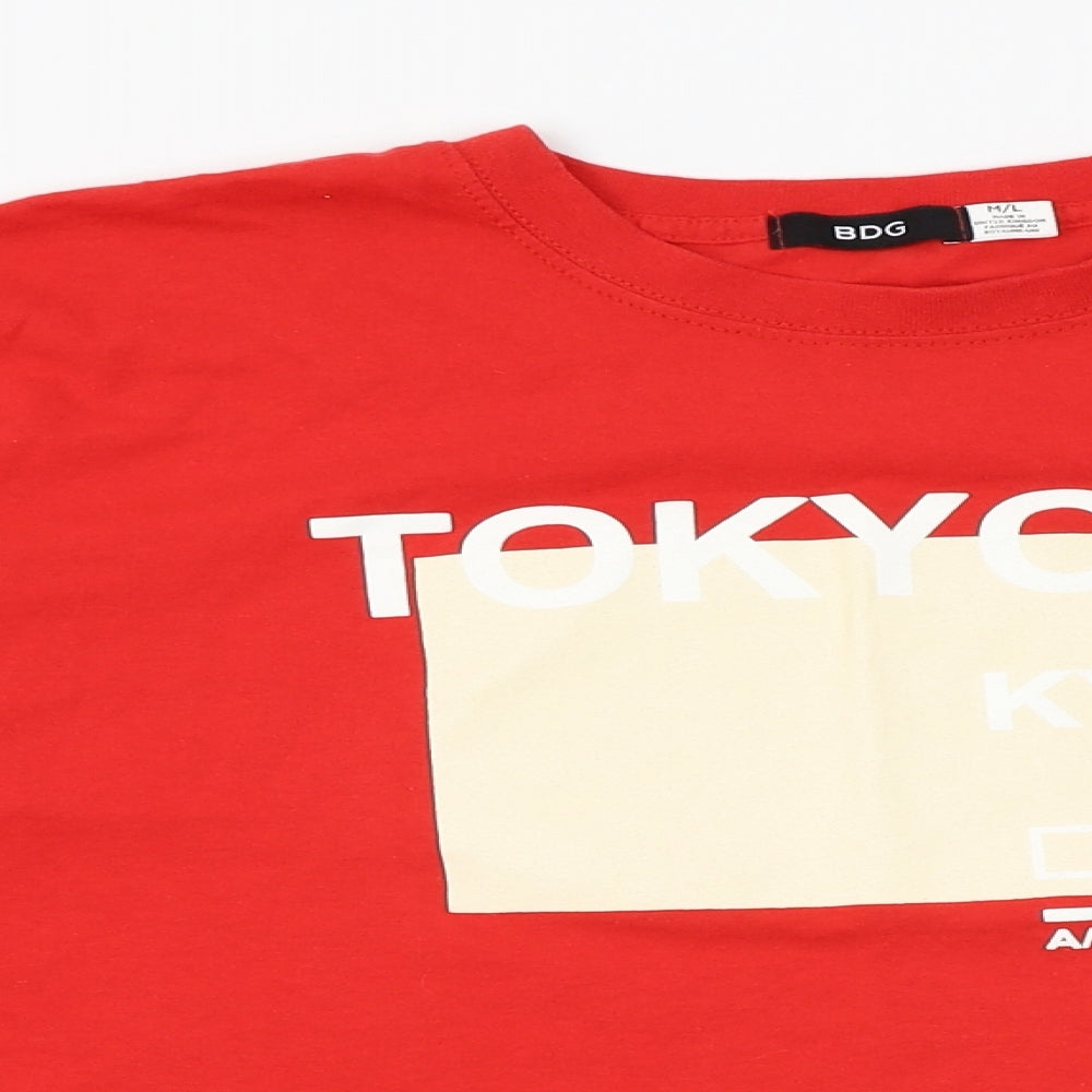 BDG Womens Red   Cropped T-Shirt Size M