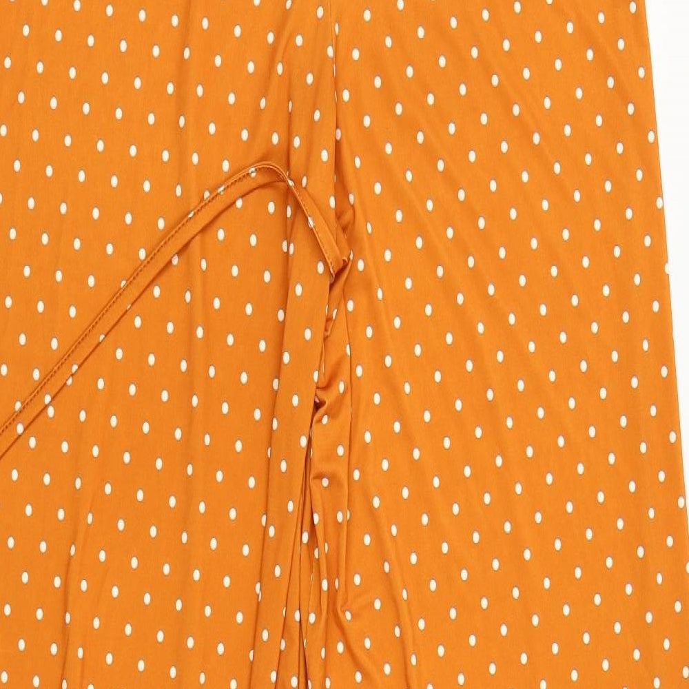 ASOS Womens Orange Polka Dot  Trousers  Size 8 L34 in