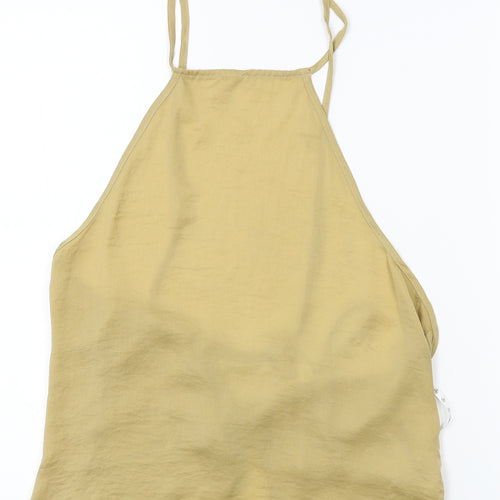 Missguided Womens Beige   Basic Tank Size 8  - strap back