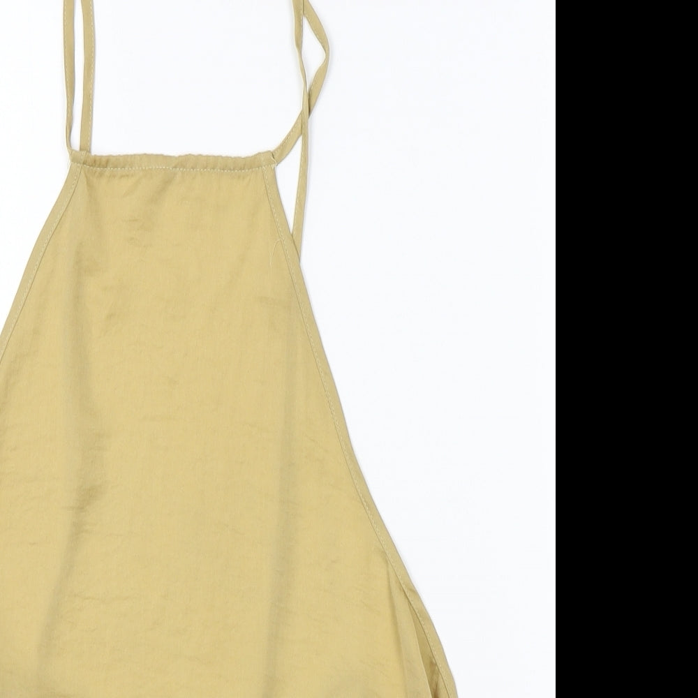 Missguided Womens Beige   Basic Tank Size 8  - strap back