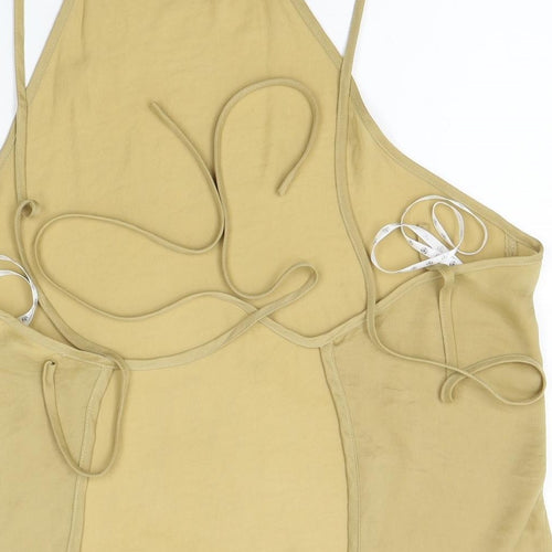 Missguided Womens Beige   Basic Tank Size 8  - strap back