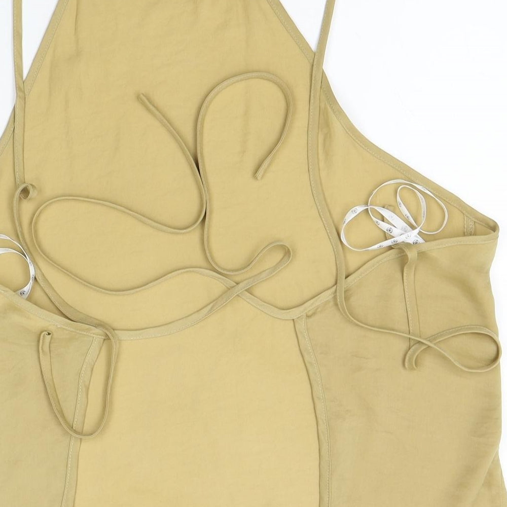 Missguided Womens Beige   Basic Tank Size 8  - strap back
