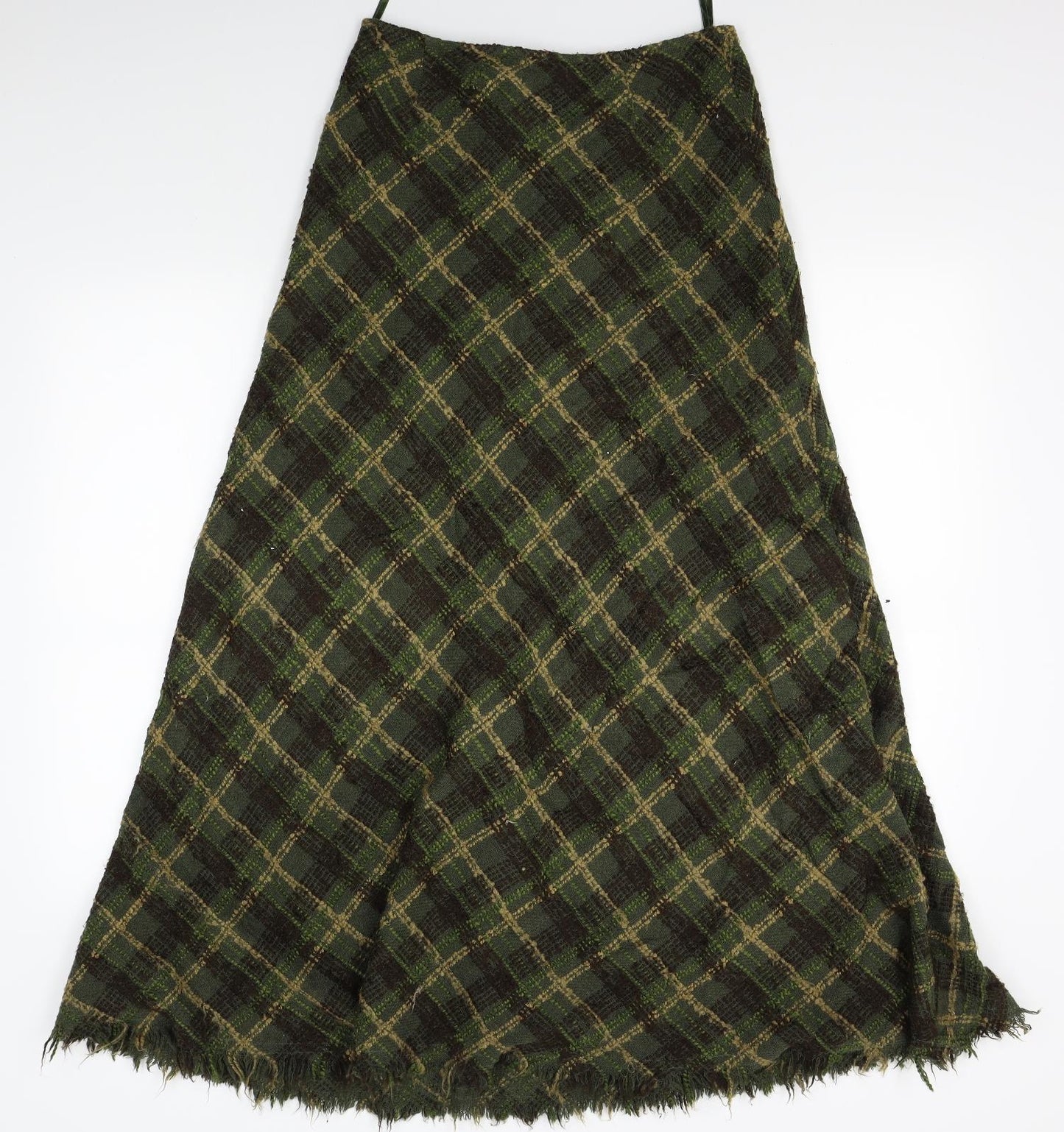M&S Womens Green Plaid  A-Line Skirt Size 10