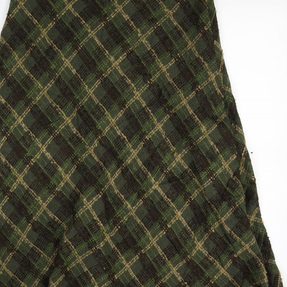 M&S Womens Green Plaid  A-Line Skirt Size 10