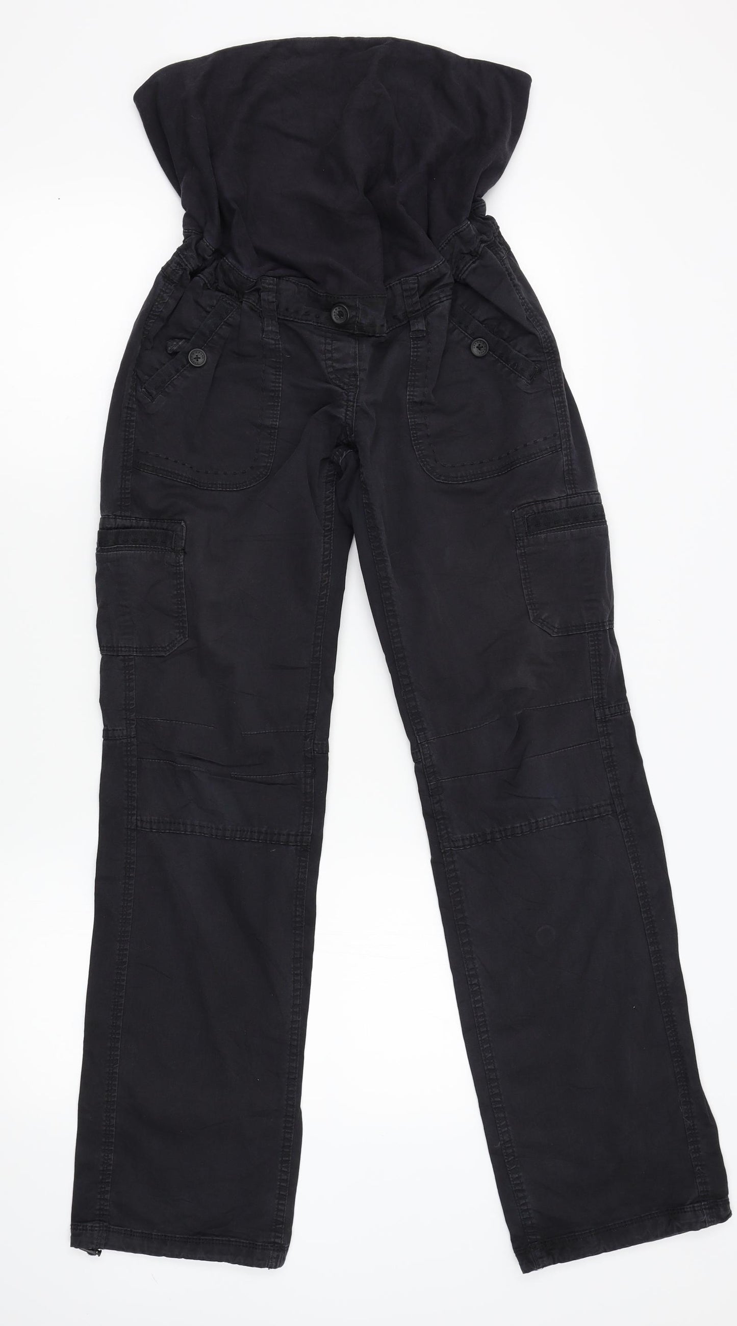 H&M Womens Black   Cargo Trousers Size 12 L31 in