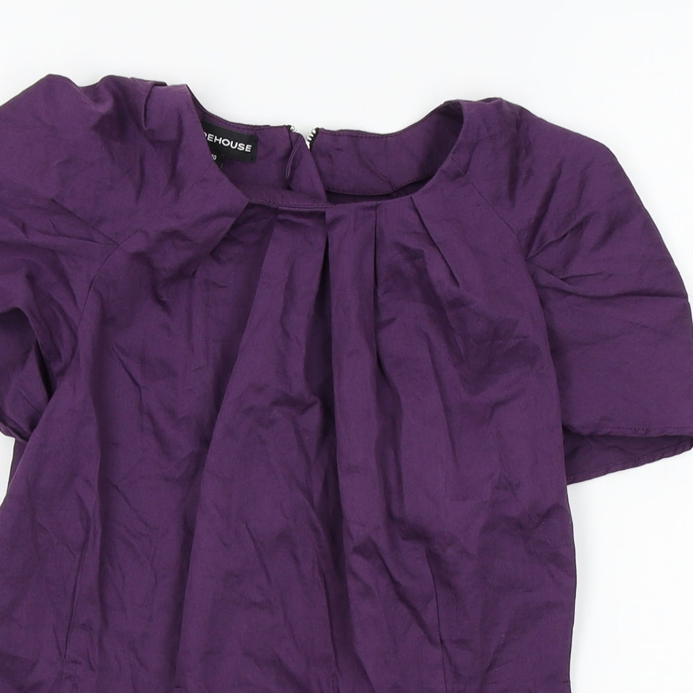 Warehouse Womens Purple   Basic Blouse Size 10
