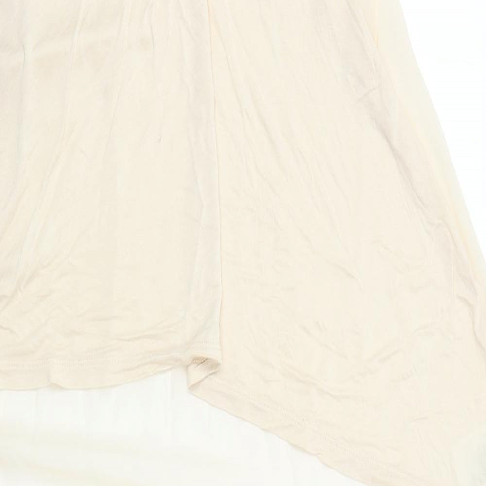 H&M Womens Beige   Cropped Tank Size 10  - vest with long tail