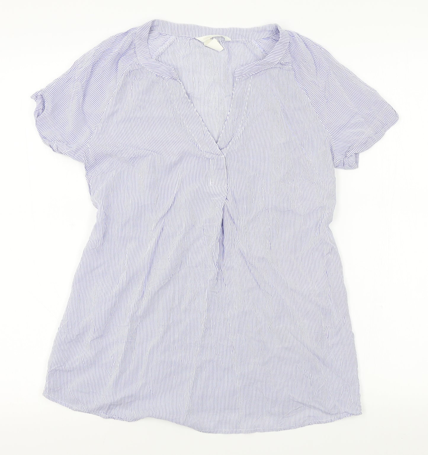 H&M Womens Blue Striped  Basic Blouse Size S
