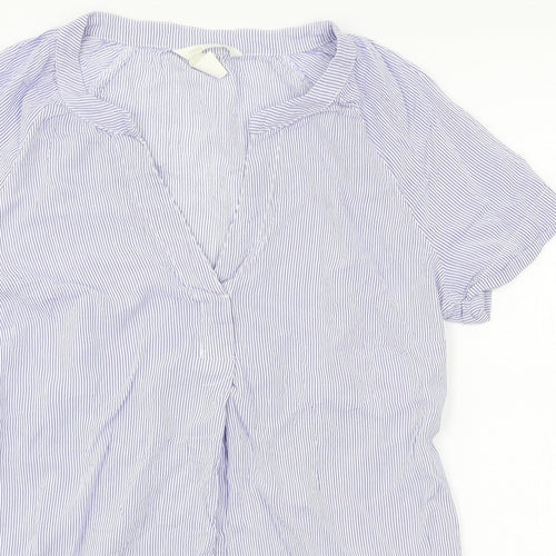 H&M Womens Blue Striped  Basic Blouse Size S