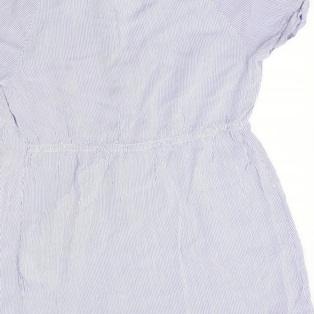 H&M Womens Blue Striped  Basic Blouse Size S