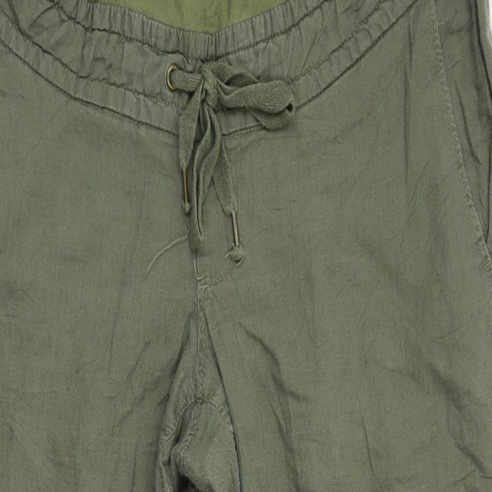 H&M Womens Green  Canvas Trousers  Size 12 L27 in