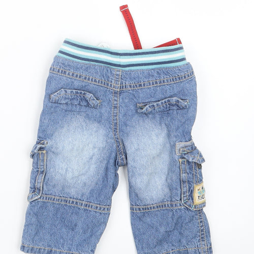 Marks and Spencer Boys Blue  Denim Cargo Jeans Size 3-6 Months
