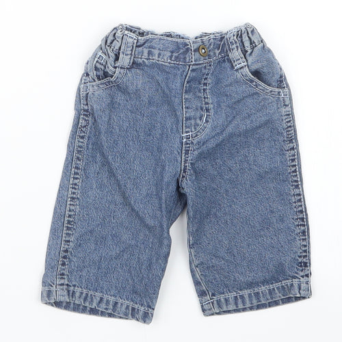 George Boys Blue  Denim Cargo Jeans Size 0-3 Months