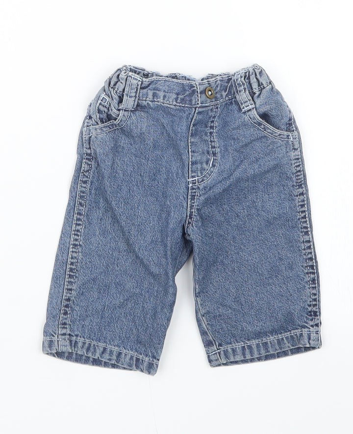 George Boys Blue Denim Cargo Jeans Size 0-3 Months