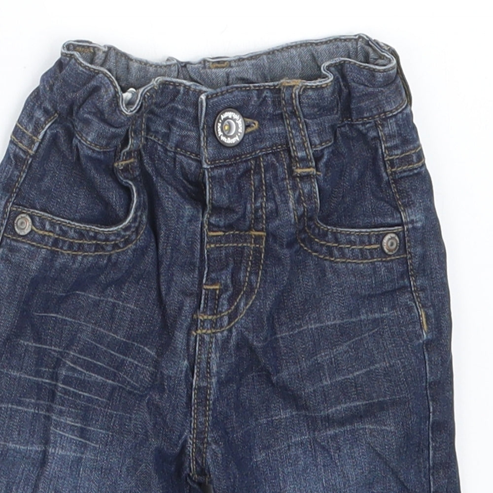 Marks and Spencer Boys Blue  Denim Cargo Jeans Size 0-3 Months