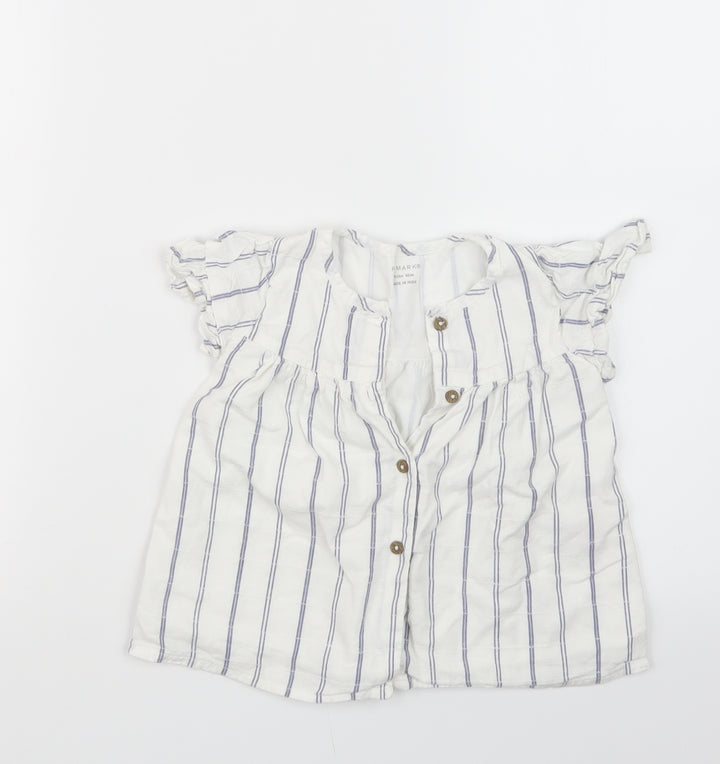 Primark Girls Blue Striped  T-Shirt Dress  Size 18-24 Months