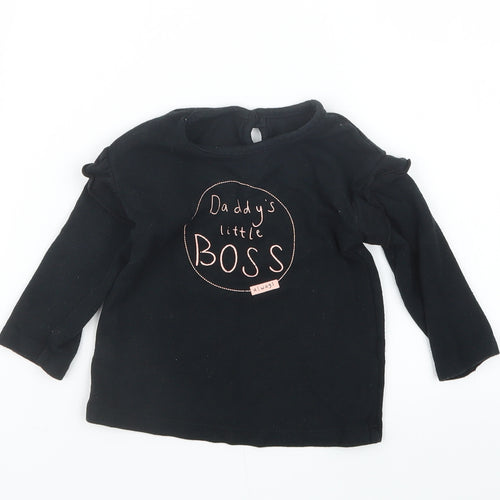 George Girls Black   Pullover Jumper Size 9-12 Months