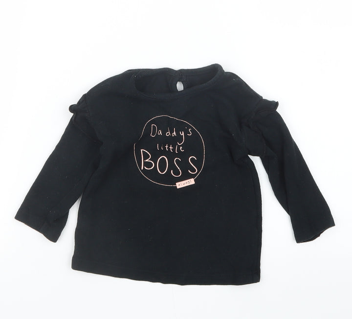 George Girls Black Pullover Jumper Size 9-12 Months