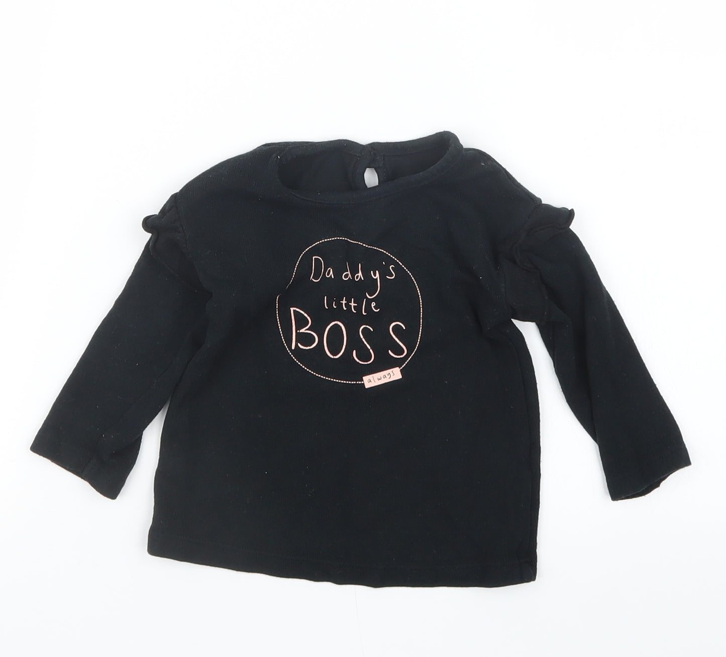 George Girls Black   Pullover Jumper Size 9-12 Months