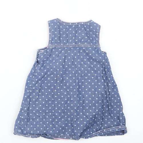 Disney Girls Blue Polka Dot  T-Shirt Dress  Size 12-18 Months  - Minnie Mouse