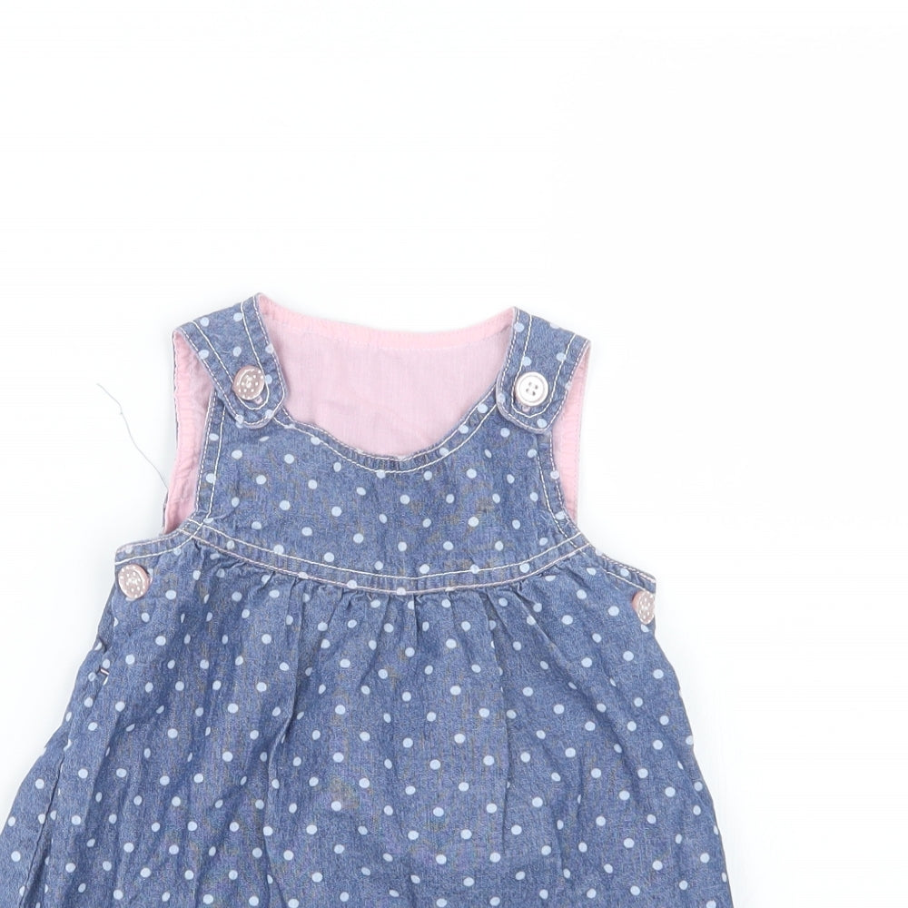 Disney Girls Blue Polka Dot  T-Shirt Dress  Size 12-18 Months  - Minnie Mouse