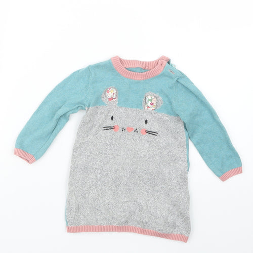 TU Girls Blue  Knit Pullover Jumper Size 6-9 Months