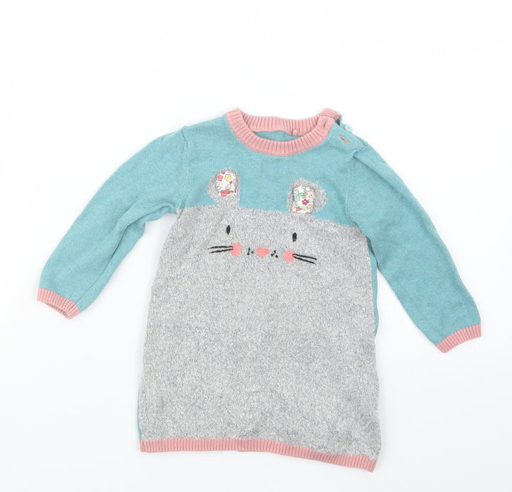 TU Girls Blue  Knit Pullover Jumper Size 6-9 Months