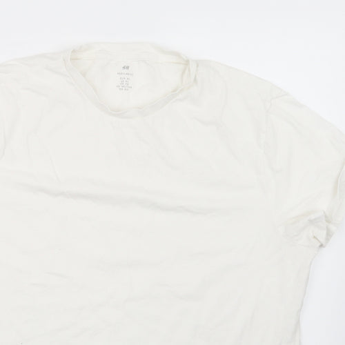 H&M Mens White    T-Shirt Size XL