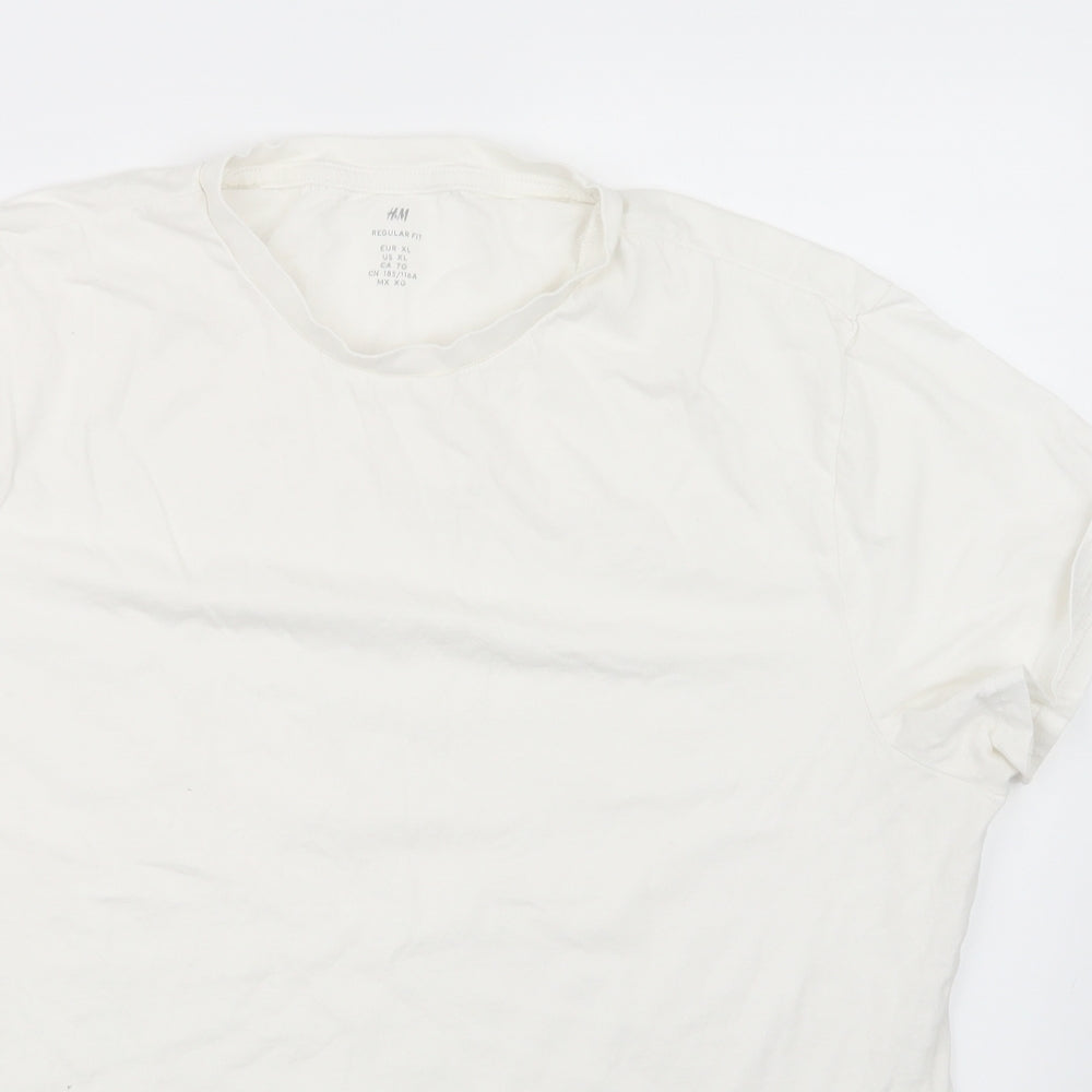 H&M Mens White    T-Shirt Size XL
