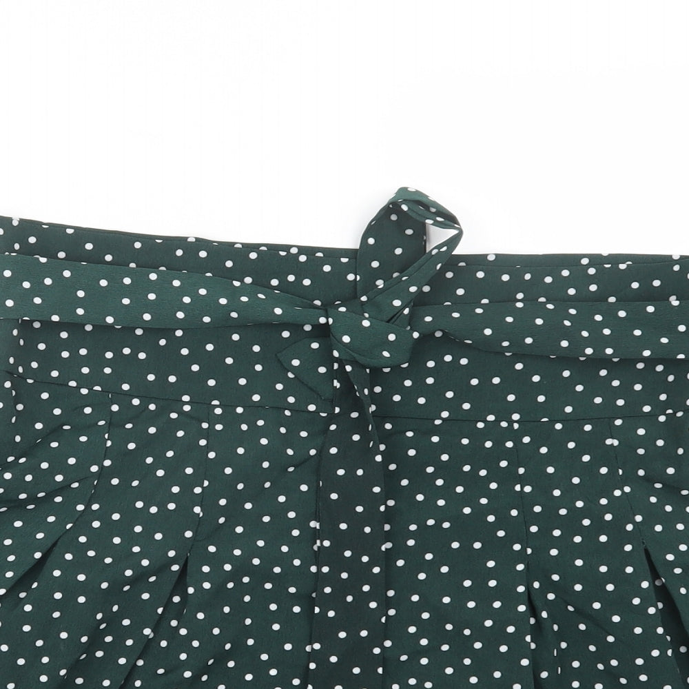 SheIn Womens Green Polka Dot  Boyfriend Shorts Size XL