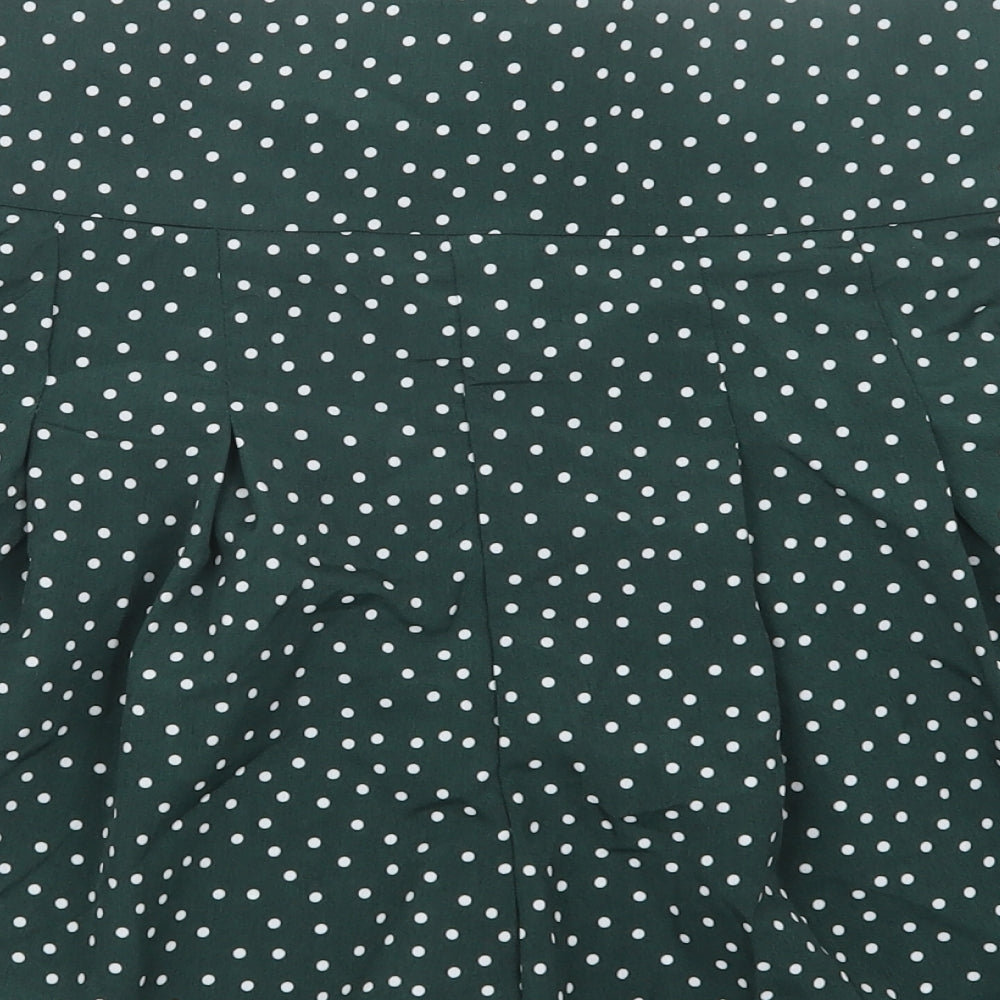 SheIn Womens Green Polka Dot  Boyfriend Shorts Size XL