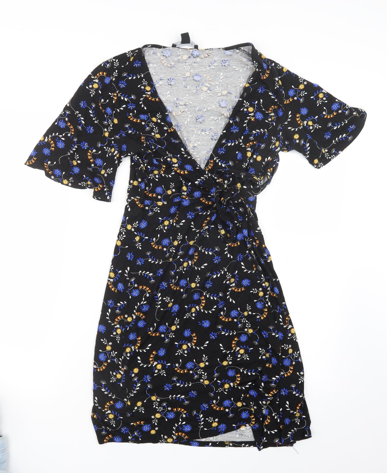 Atmosphere Womens Black Floral  Wrap Dress  Size 12