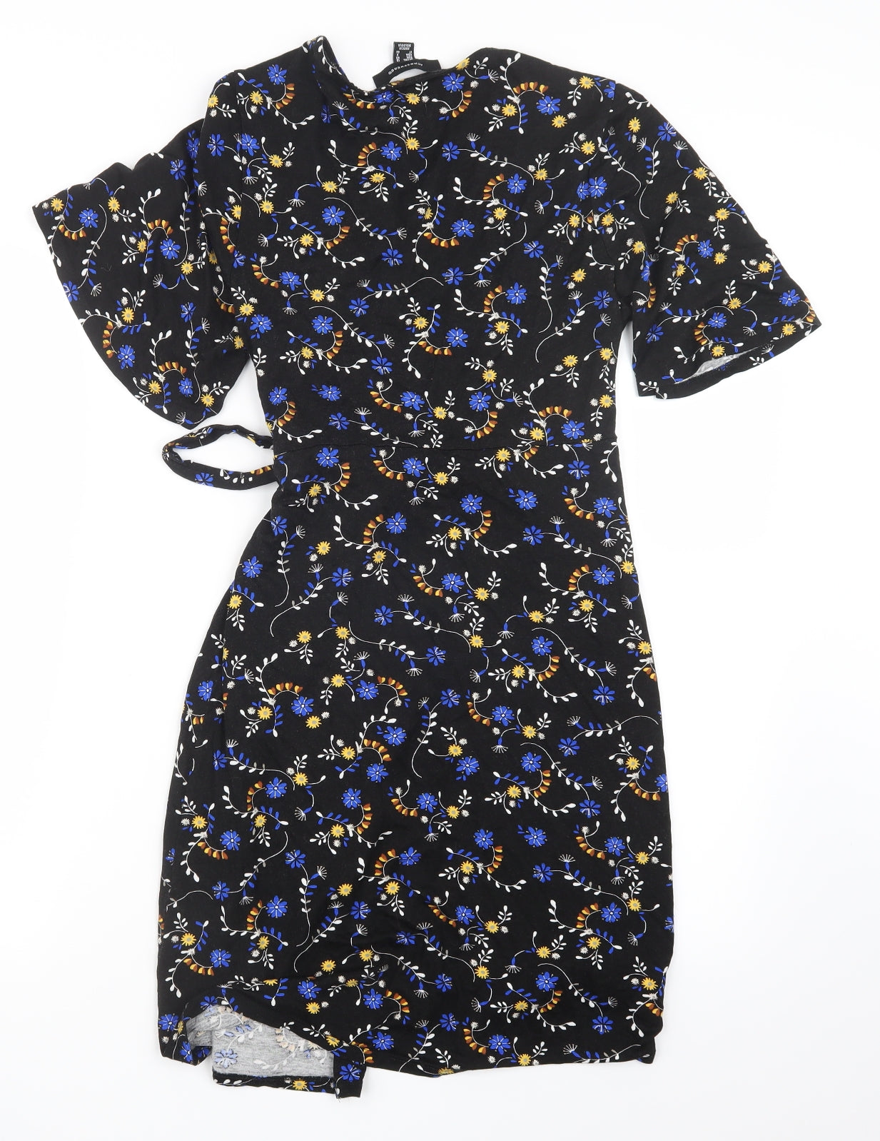 Atmosphere Womens Black Floral  Wrap Dress  Size 12