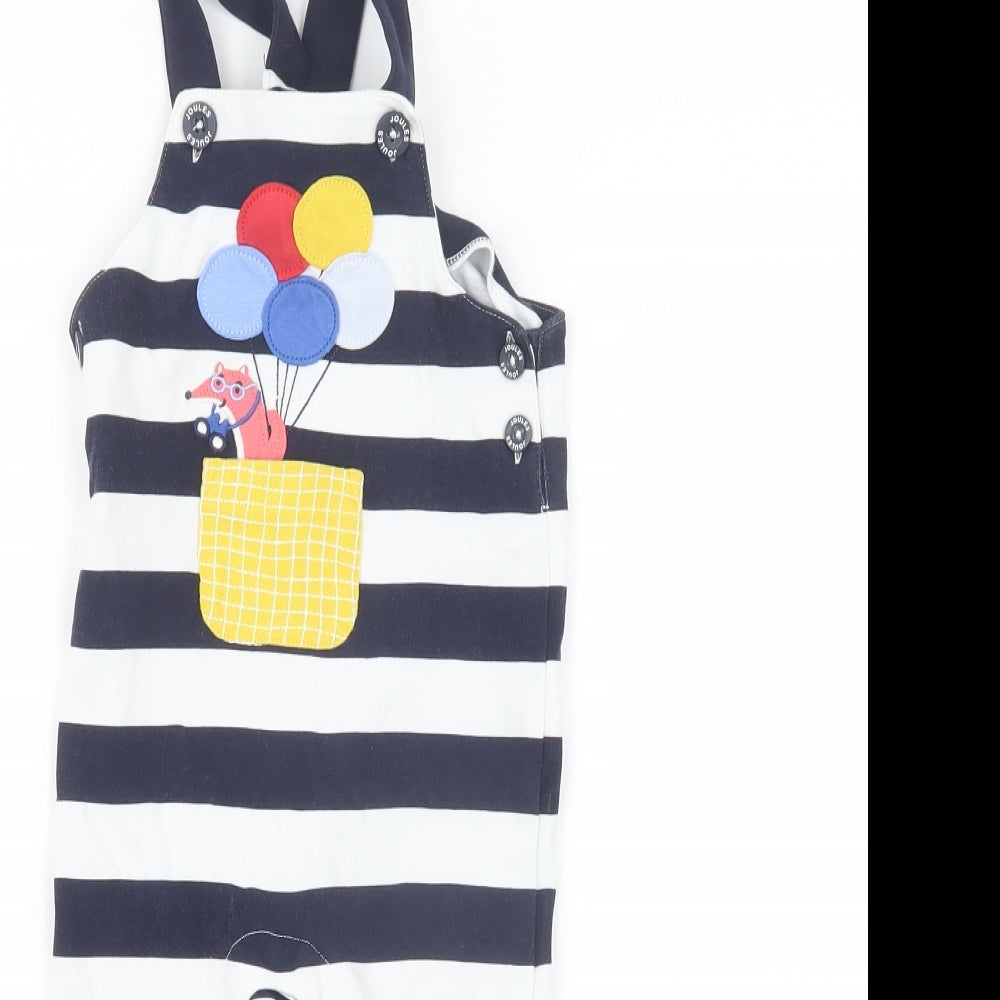 Joules Girls Blue Striped  Dungaree Outfit/Set Size 12-18 Months