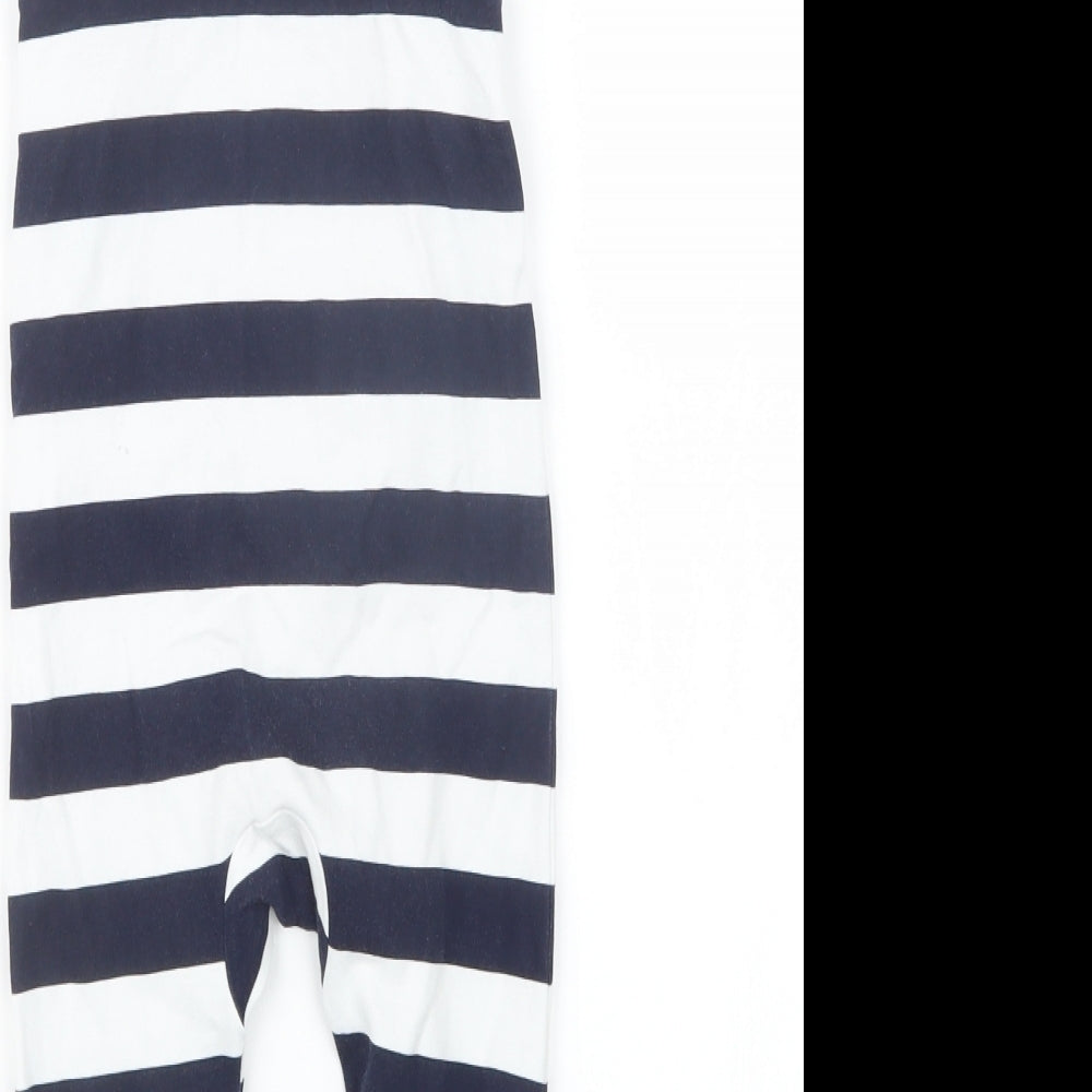 Joules Girls Blue Striped  Dungaree Outfit/Set Size 12-18 Months