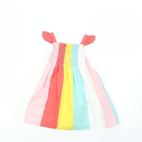 F&F Girls Pink Striped  T-Shirt Dress  Size 12-18 Months