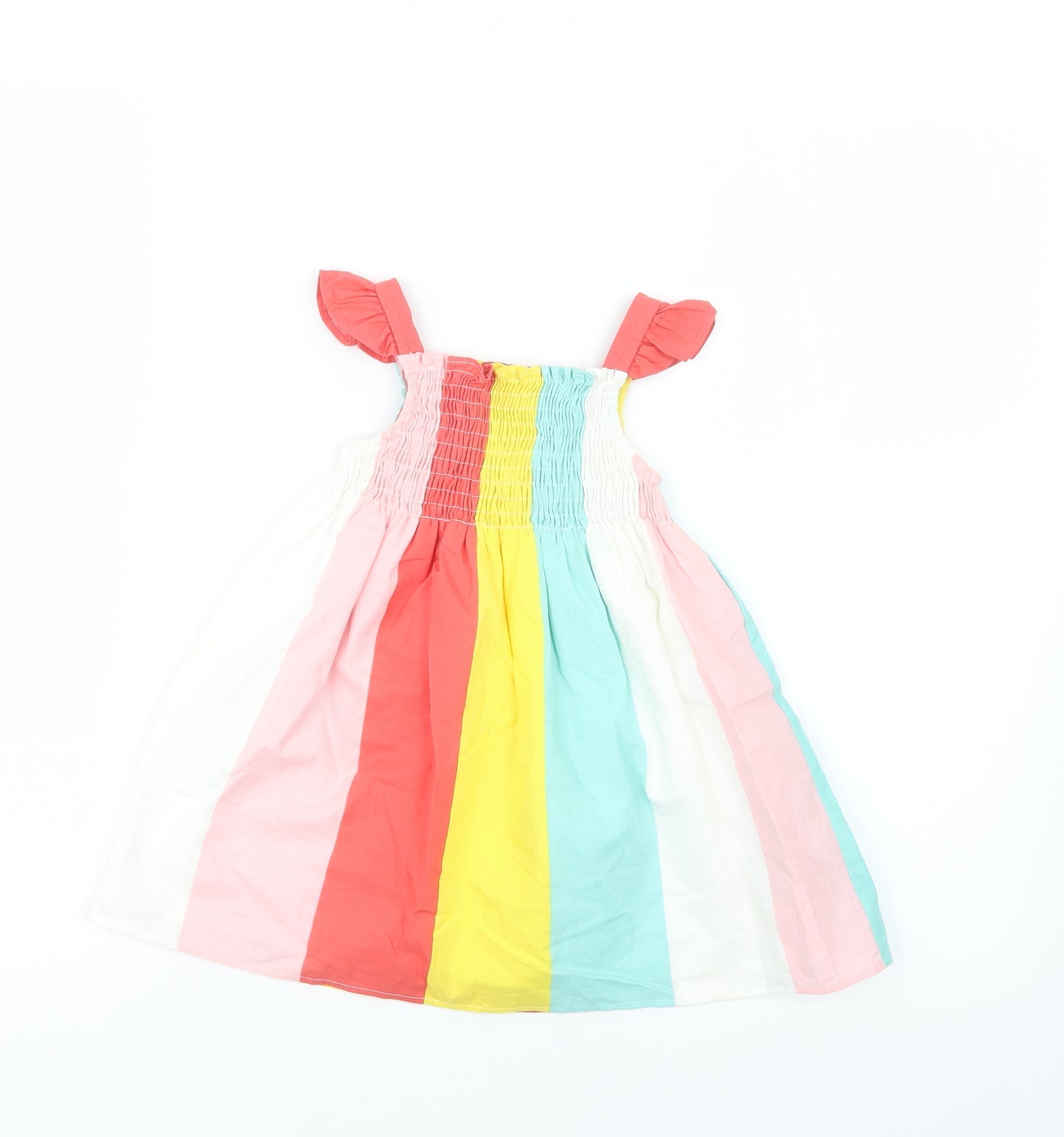 F&F Girls Pink Striped  T-Shirt Dress  Size 12-18 Months